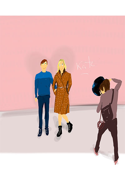 ilustración moda Dani Wilde Vuitton kate Moss
