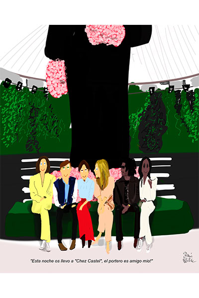 ilustración moda Dani Wilde front row Dior