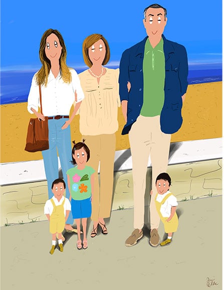 ilustración personaliza de una familia 
