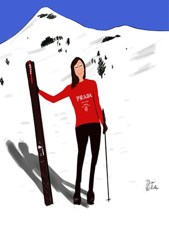 ilustración Delia en el ski por Dani Wilde