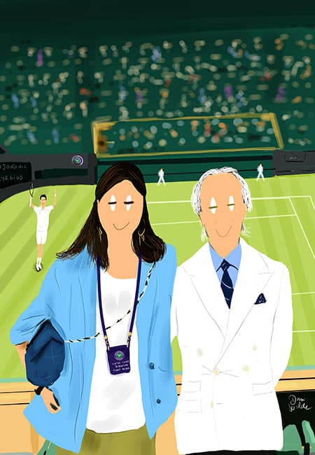 retrato ilustrado pareja Wimbledon