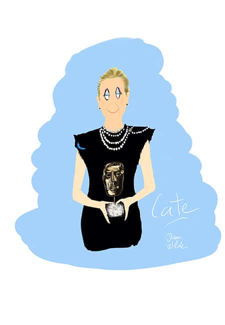 retrato ilustrado de Cate Blanchett por Dani Wilde